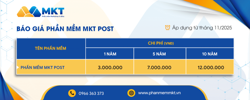 Báo giá phần mềm MKT Post