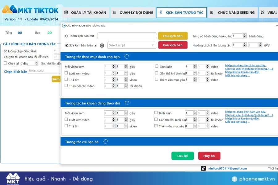 Tương tác tài khoản 