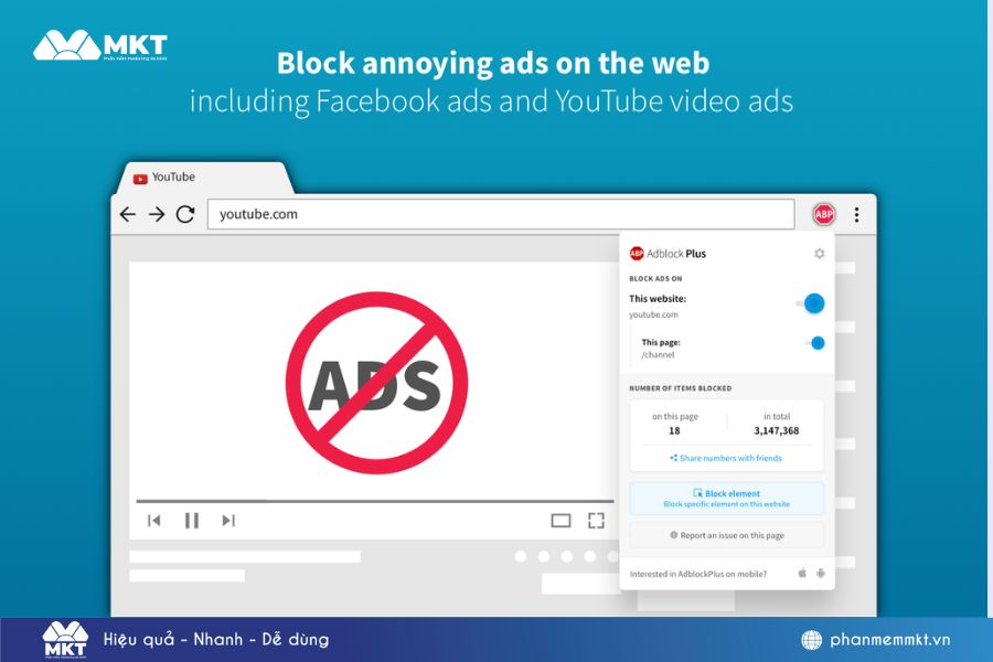 Sử dụng trình chặn quảng cáo trên YouTube Sử dụng trình chặn quảng cáo trên YouTube