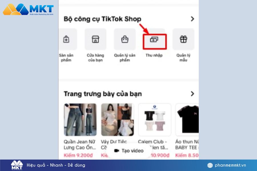 Cách xem hoa hồng trên TikTok từ Affiliate