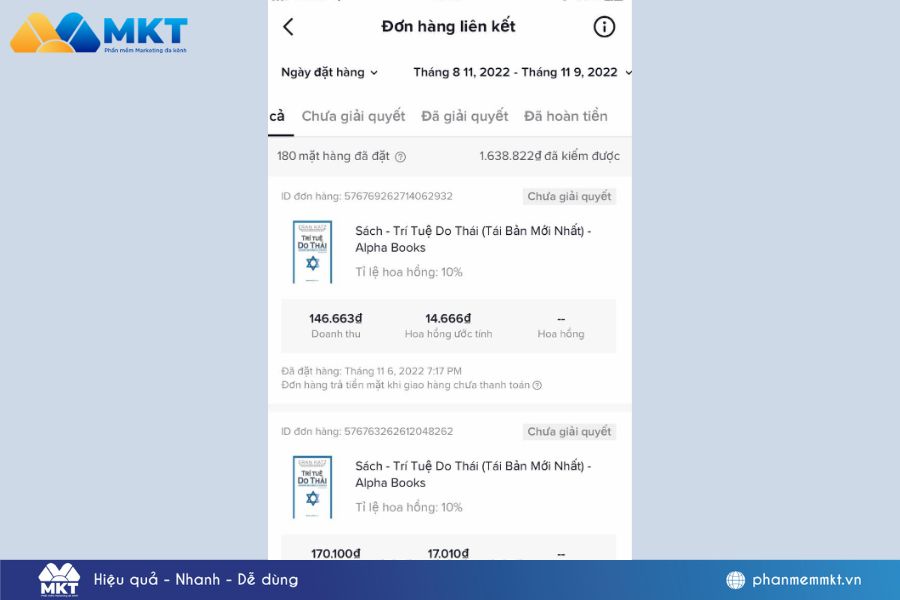 Cách xem hoa hồng trên TikTok từ Affiliate