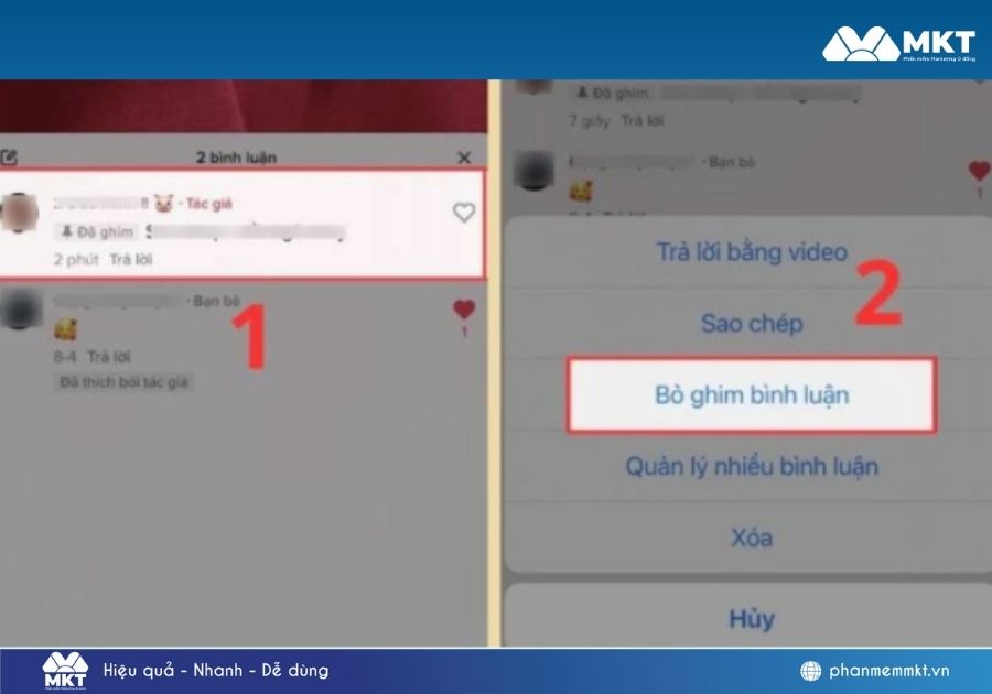 cách ghim bình luận trên TikTok