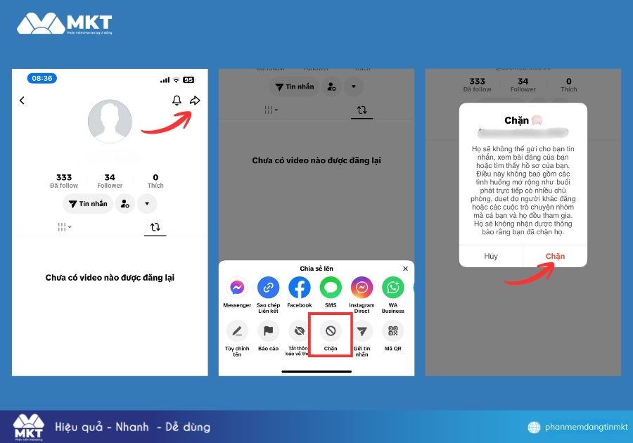 Cách chặn người khác trên TikTok