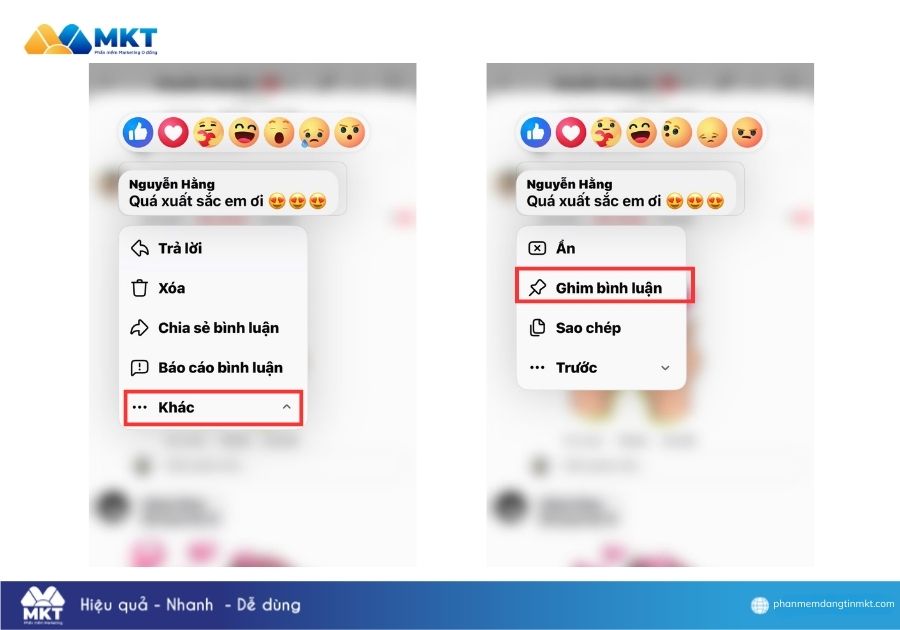 Cách ghim bình luận trên Facebook