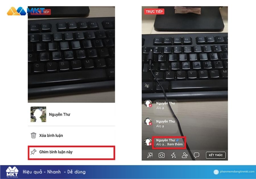 Cách ghim bình luận trên Facebook