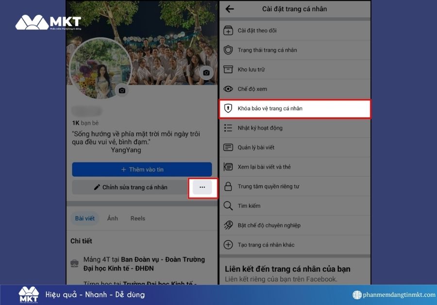 Cách mở khóa bảo vệ trang cá nhân Facebook
